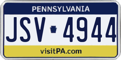PA license plate JSV4944