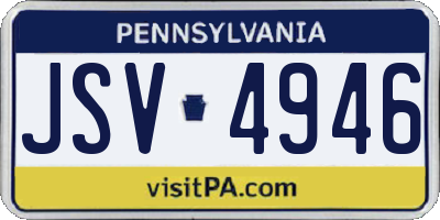 PA license plate JSV4946