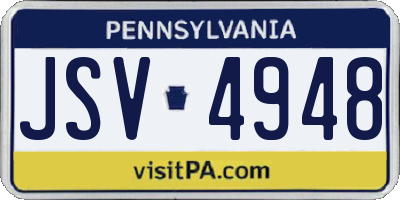 PA license plate JSV4948