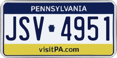 PA license plate JSV4951