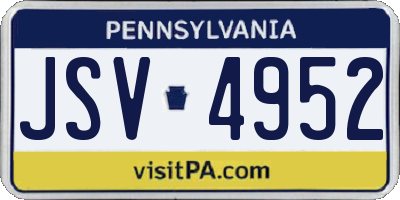 PA license plate JSV4952