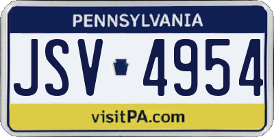PA license plate JSV4954