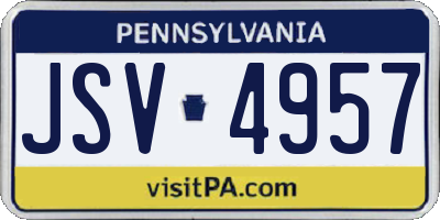 PA license plate JSV4957