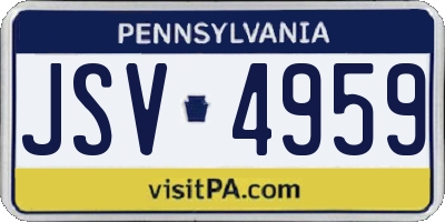 PA license plate JSV4959