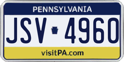 PA license plate JSV4960