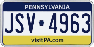 PA license plate JSV4963