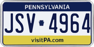 PA license plate JSV4964