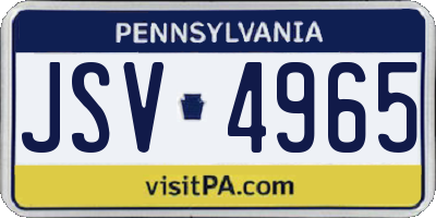 PA license plate JSV4965
