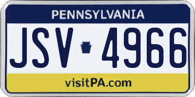 PA license plate JSV4966