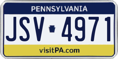 PA license plate JSV4971