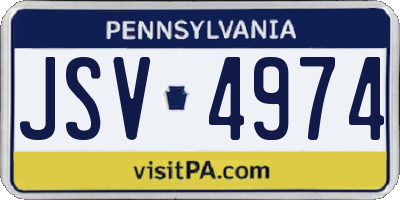 PA license plate JSV4974