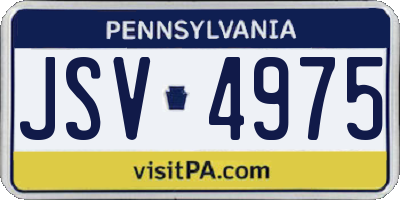 PA license plate JSV4975