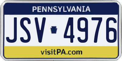 PA license plate JSV4976