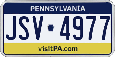 PA license plate JSV4977