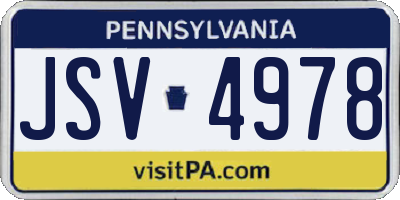 PA license plate JSV4978