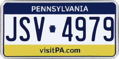 PA license plate JSV4979
