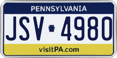 PA license plate JSV4980