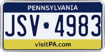 PA license plate JSV4983