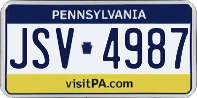 PA license plate JSV4987