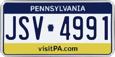 PA license plate JSV4991