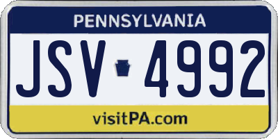 PA license plate JSV4992
