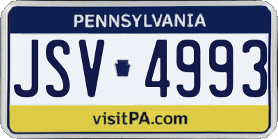 PA license plate JSV4993