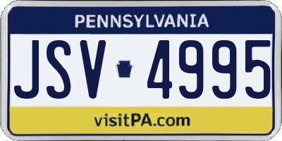 PA license plate JSV4995