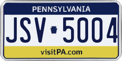 PA license plate JSV5004