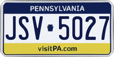 PA license plate JSV5027
