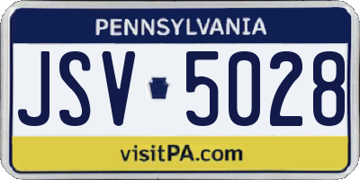PA license plate JSV5028