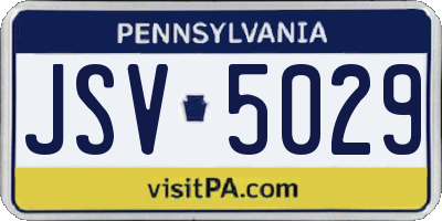 PA license plate JSV5029