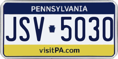 PA license plate JSV5030
