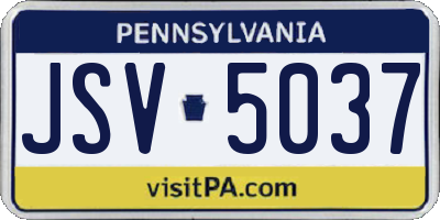 PA license plate JSV5037