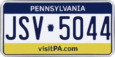 PA license plate JSV5044