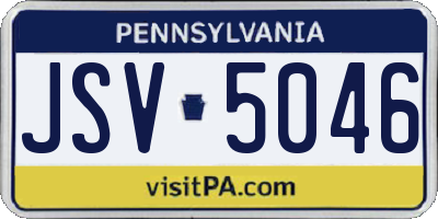 PA license plate JSV5046