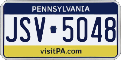 PA license plate JSV5048