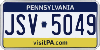PA license plate JSV5049