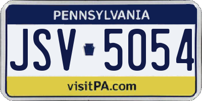 PA license plate JSV5054