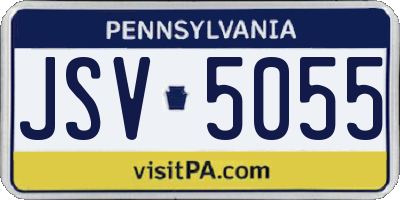 PA license plate JSV5055