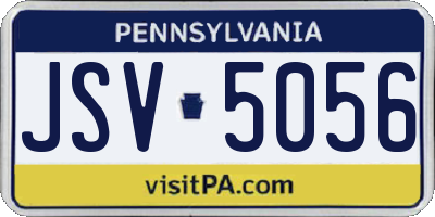 PA license plate JSV5056