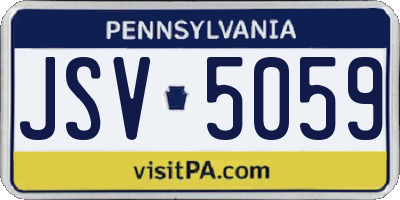 PA license plate JSV5059