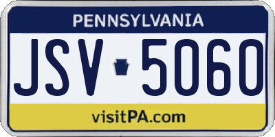 PA license plate JSV5060