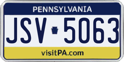 PA license plate JSV5063