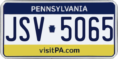 PA license plate JSV5065