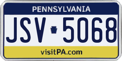 PA license plate JSV5068