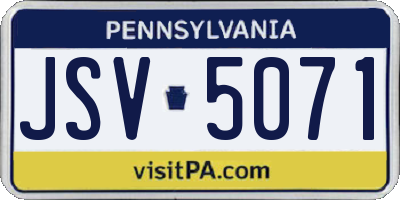 PA license plate JSV5071
