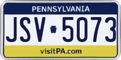 PA license plate JSV5073
