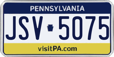 PA license plate JSV5075