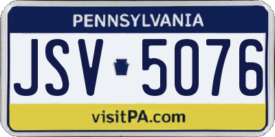 PA license plate JSV5076