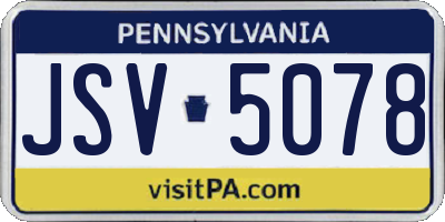 PA license plate JSV5078